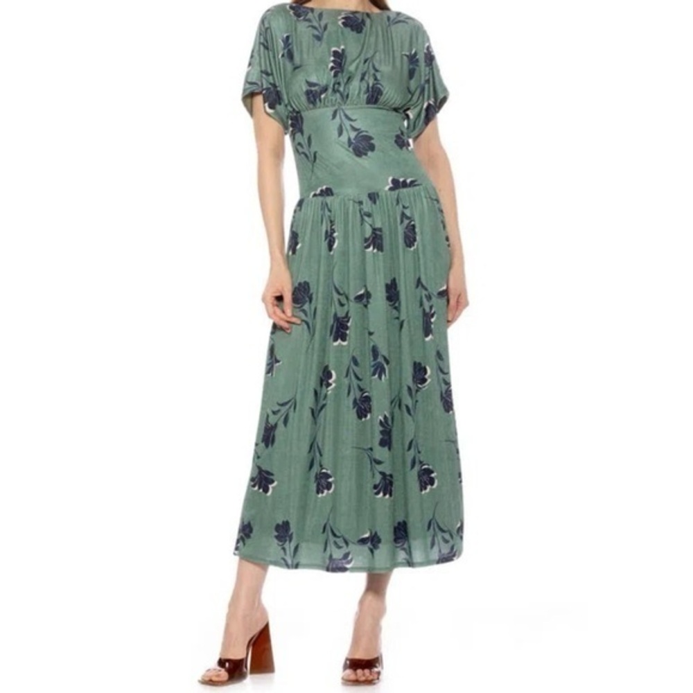 Alexa Admor New Floral Green Maxi Dress